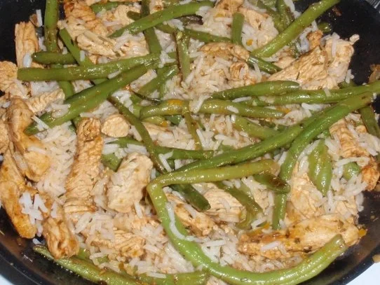 Putenstreifen-Bohnen-Reis-Pfanne - Rezept - Bild Nr. 9