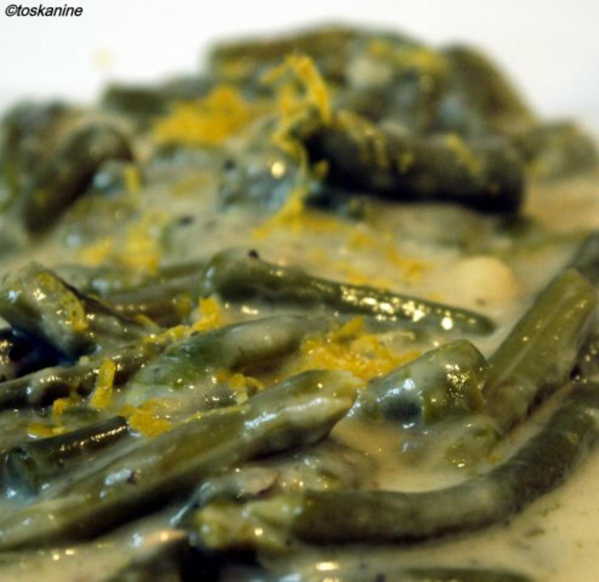 Pfefferrahmbohnen mit grüne Bohnen und Schalotte, fein gewürfelt -
Rezept By toskanine