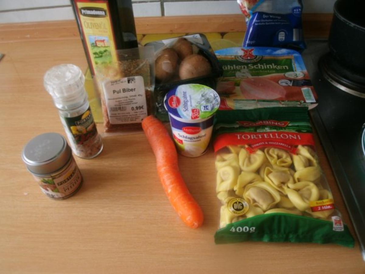 Tortellini mit Schinken  Pilzsauce - Rezept - Bild Nr. 3