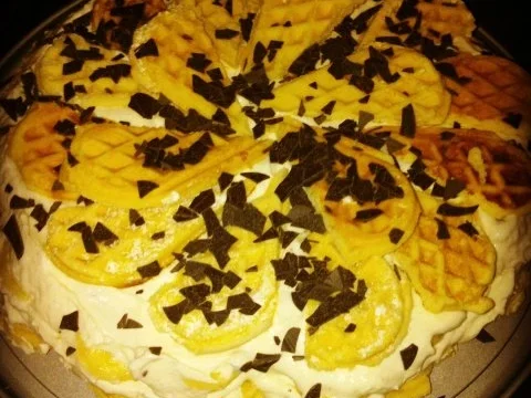 Rezept: Ein Rezept für übrig gebliebene Waffeln... Waffel- Creme Torte Ein Rezept für übrig gebliebene Waffeln... Waffel- Creme Torte - Rezept