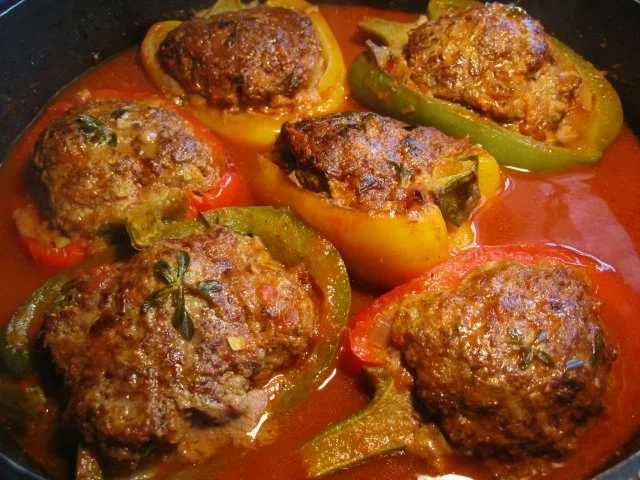 Rezept: Gefüllte Paprika - heute mit Hackfleisch vom Wild Bild Nr. 8 Gefüllte Paprika - heute mit Hackfleisch vom Wild - Rezept - Bild Nr. 8