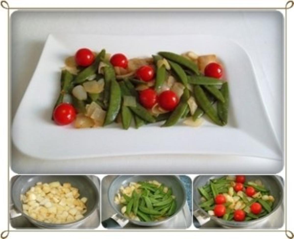 Schmackhafter Salat aus jungen Erbsenschoten, Cherry Rispentomaten und Zwiebel - Rezept - Bild Nr. 16