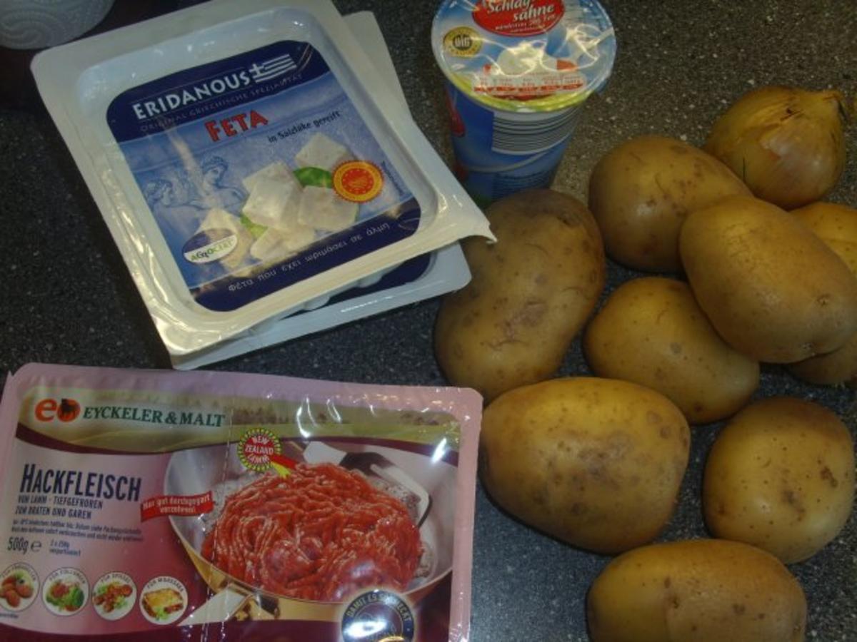 Kartoffel-Schafskäse-Auflauf mit Lammhackfleisch - Rezept - Bild Nr. 2
