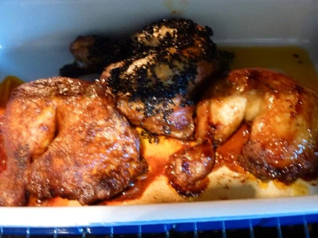 Rezept: Verschieden gewürzte Hähnchenschenkel niedrig gegart Bild Nr. 5 Verschieden gewürzte Hähnchenschenkel niedrig gegart - Rezept - Bild Nr. 5