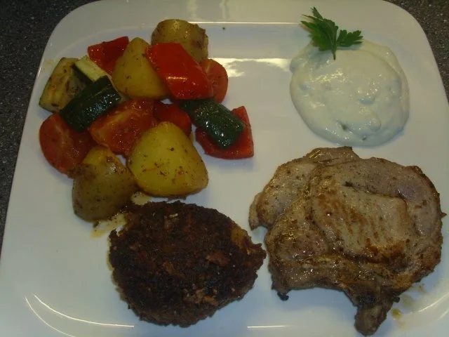 Koteletts mit mediteranen Gemüse - Rezept