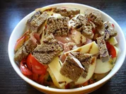 Bunter Salat mit getoastetem Brot - Rezept