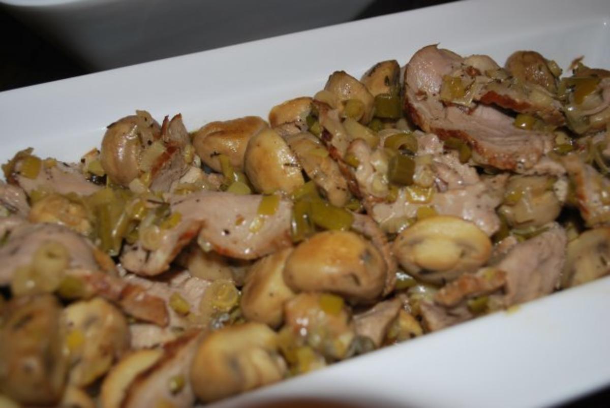 Schweinelendchen-Champignon-Salat mit Sherry - Rezept