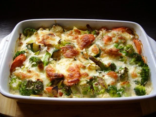 Gemüseauflauf mit gebratenem Lachs - Rezept - Bild Nr. 4