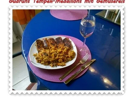 Vegetarisch: Tempeh-Medaillons mit Gemüsereis - Rezept - Bild Nr. 9