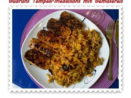 Vegetarisch: Tempeh-Medaillons mit Gemüsereis - Rezept - Bild Nr. 11