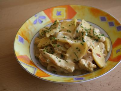 Rezept: Putengeschnetzeltes mit Äpfel Putengeschnetzeltes mit Äpfel - Rezept