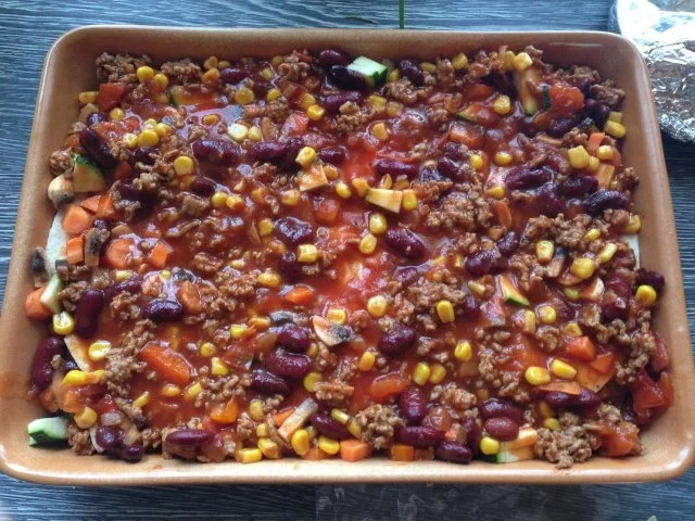 Rezept: Mexikanische WRAP Lasagne mit Hackfleisch-Gemüsefüllung Bild Nr. 3 Mexikanische WRAP Lasagne mit Hackfleisch-Gemüsefüllung - Rezept - Bild Nr. 3