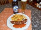 prost !!! süßer kartoffelsalat,bratwurst ,scharfe soße-deftig und einfach - Rezept