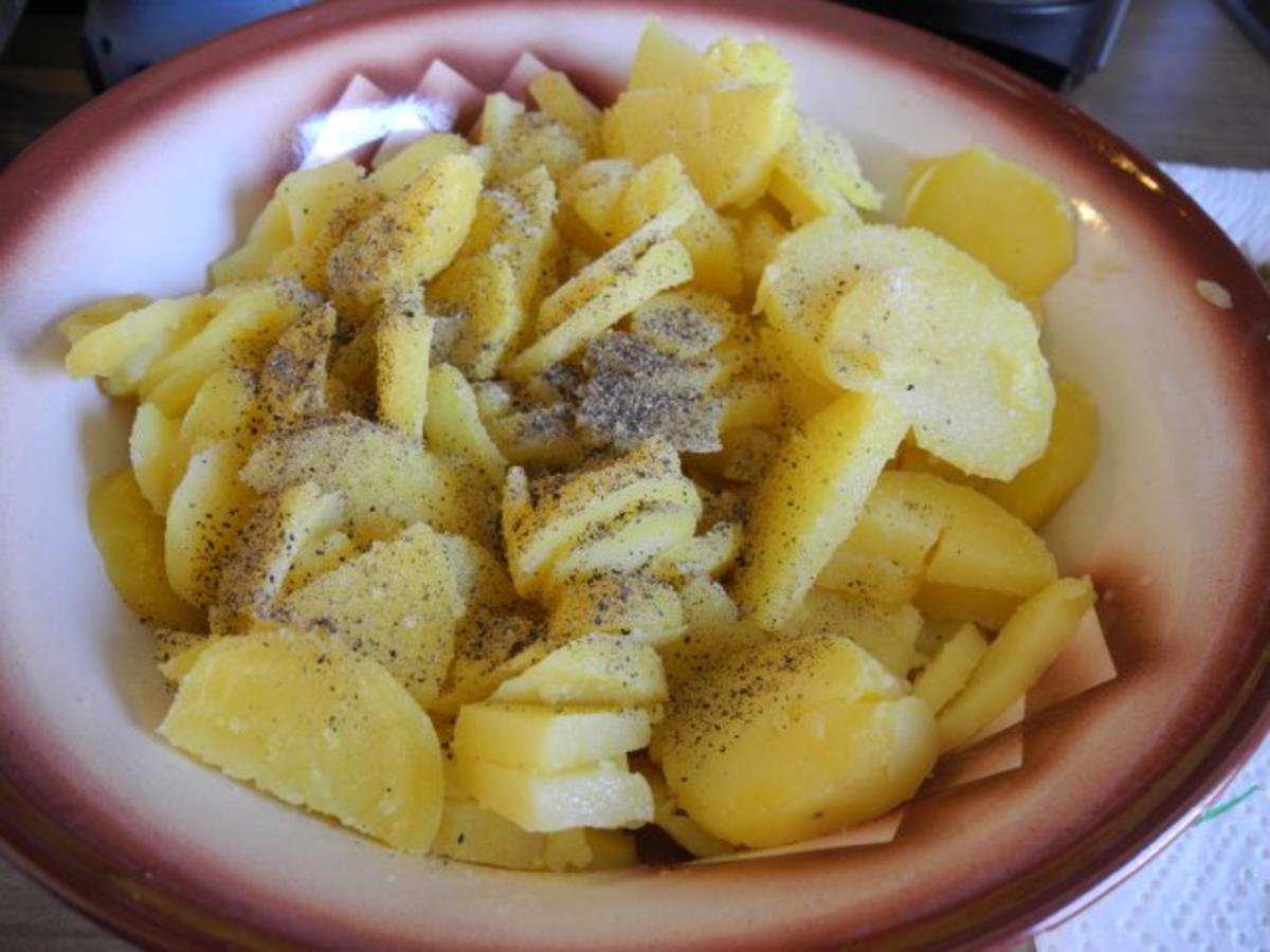 Salat : Schnellen warmen Kartoffelsalat - Rezept - Bild Nr. 6