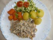 Kräuterseitling mit Kartoffeln, Möhren und Zucchini - Rezept