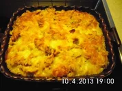 Auflauf mit Nudeln, Lauch und Wurst - Rezept