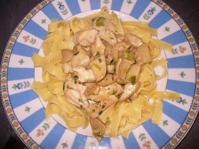 Bandnudeln, Hähnchengeschnetzeltes und Kräuterseitlinge - Rezept - Bild Nr. 9