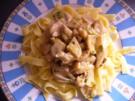 Bandnudeln, Hähnchengeschnetzeltes und Kräuterseitlinge - Rezept