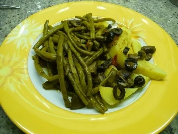 Bohnenpfanne mit Tomaten - Rezept