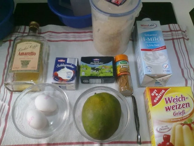 Selbstgemachtes Grießbrei mit Apfel-Mango-Stück - Rezept - Bild Nr. 2