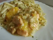 Rezept: Fisch: Orangen-Fisch-Pfanne an Kräuternudeln Fisch: Orangen-Fisch-Pfanne an Kräuternudeln - Rezept