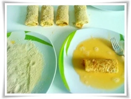 Pfannkuchen, gefüllt, gerollt, paniert und gebraten. - Rezept - Bild Nr. 23