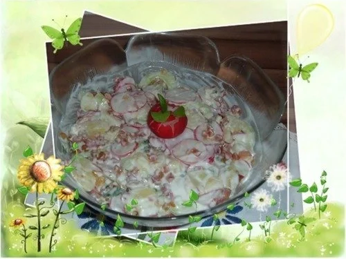 Salate : Kartoffelsalat mit Gurke und Radieschen - Rezept