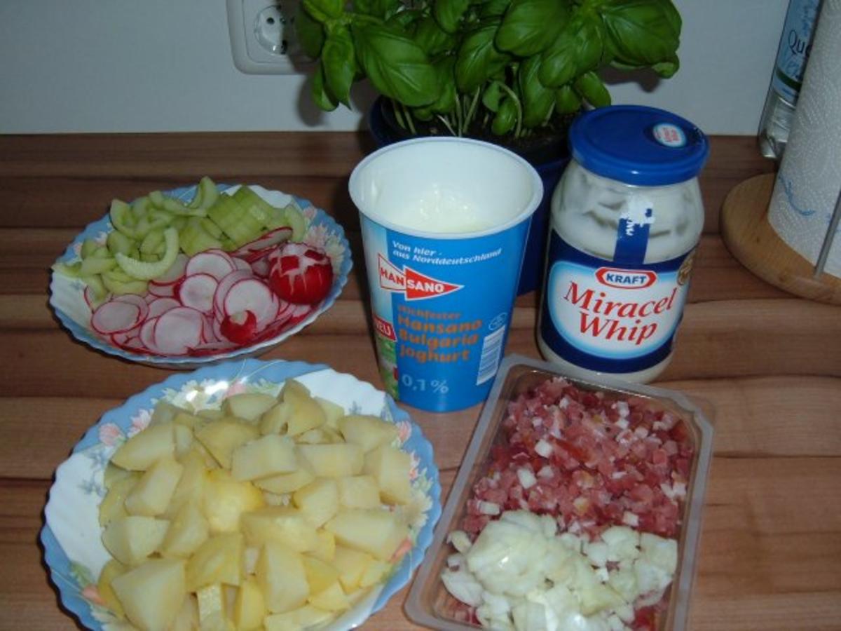 Salate : Kartoffelsalat mit Gurke und Radieschen - Rezept - Bild Nr. 3