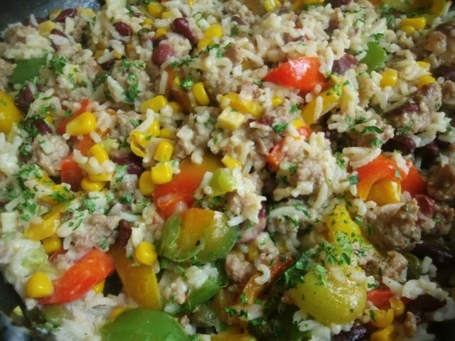 Rezept: Gemüse-Hack- Reispfanne Gemüse-Hack- Reispfanne - Rezept