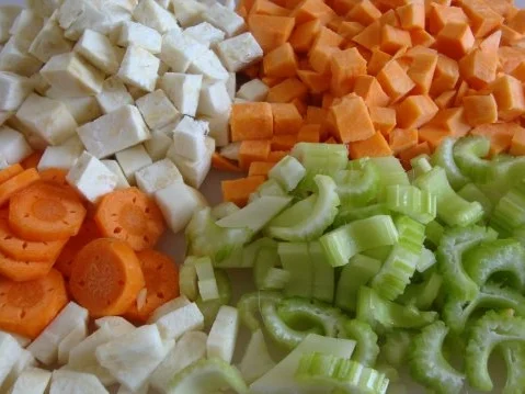 Süppchen aus Sellerie mit Süßkartoffel und 2-erlei Topping - Rezept - Bild Nr. 6