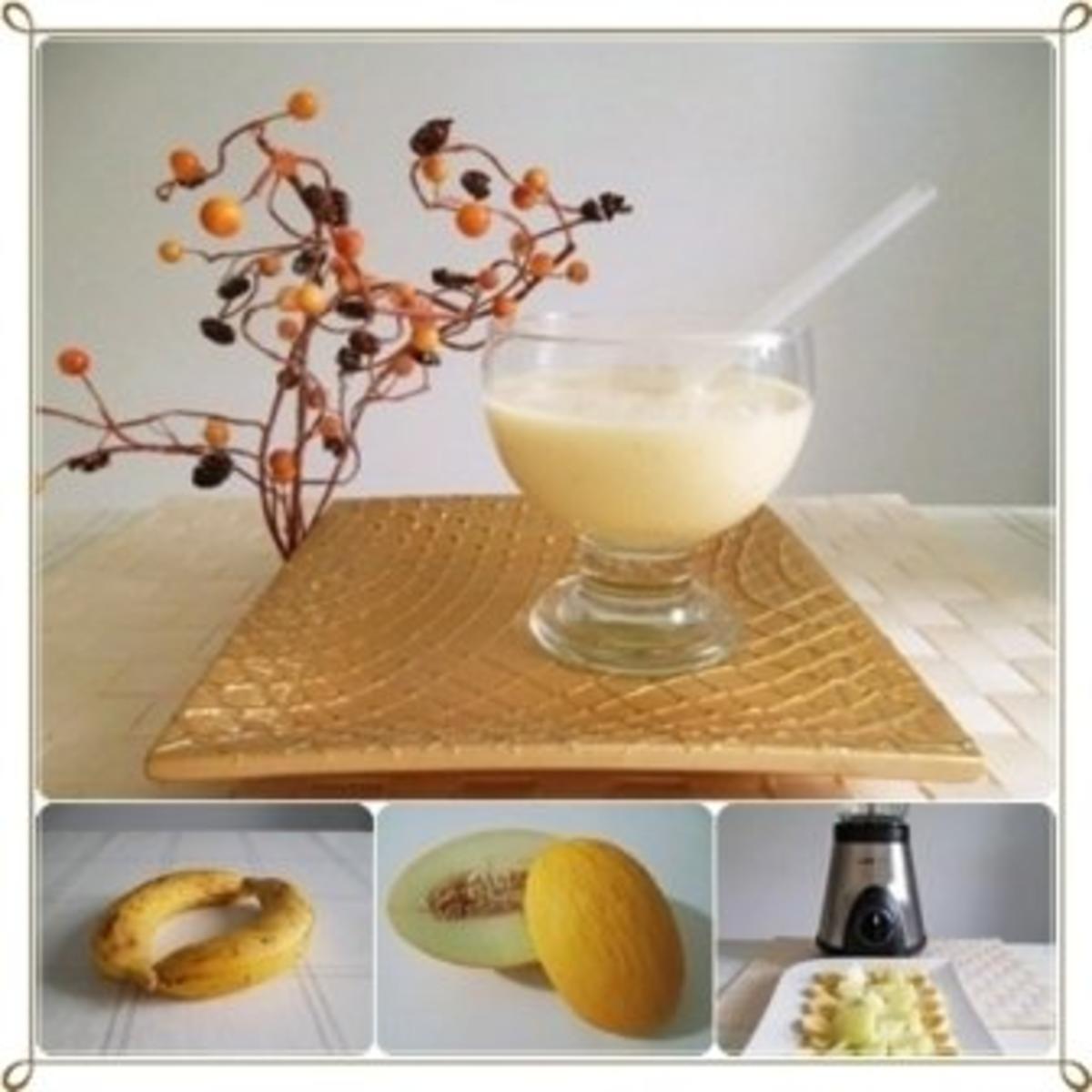 Fruchtiger Banane-Honigmelone Smoothie - Rezept - Bild Nr. 2