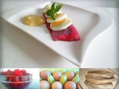 Rote Matjesfilets mit Eierscheiben - Rezept - Bild Nr. 3