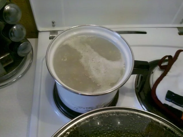 Gemüse: Gedämpftes Gemüse mit Käse-Schinkensoße und Reis - Rezept - Bild Nr. 6