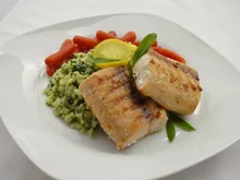 Gebratener Lachs mit Bärlauch-Risotto - Rezept