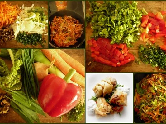 Rezept: Knusperwickel mit Frühlingsgemüse und Bärlauchdip Bild Nr. 4 Knusperwickel mit Frühlingsgemüse und Bärlauchdip - Rezept - Bild Nr. 4