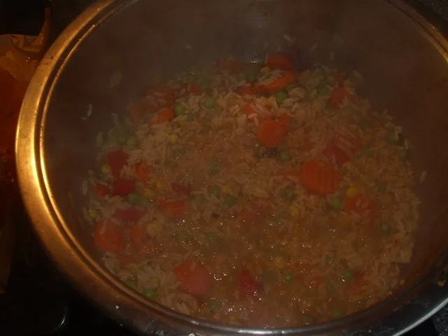 Backhähnchen mit bunten Reis - Rezept - Bild Nr. 6