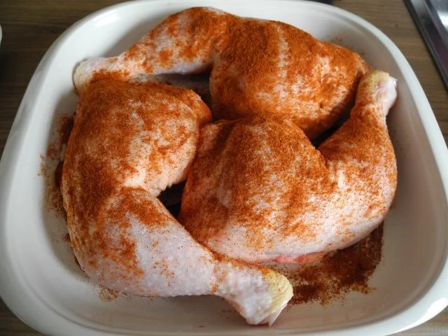 Geflügel : Hähnchenschenkel gebacken und gegrillt - Rezept - Bild Nr. 3