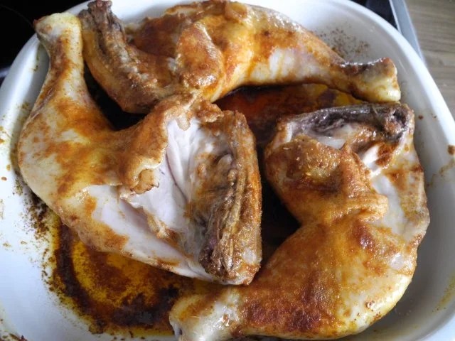 Geflügel : Hähnchenschenkel gebacken und gegrillt - Rezept - Bild Nr. 7