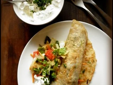 Kräuter - Pfannkuchen mit Mangoldfüllung - Rezept