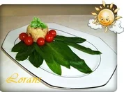 Champignons-Reis mit Cocktailtomaten auf Bärlauchblätter - Rezept