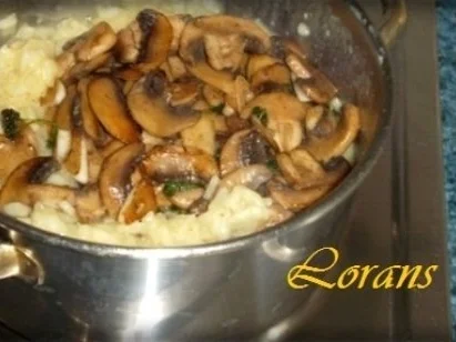 Champignons-Reis mit Cocktailtomaten auf Bärlauchblätter - Rezept - Bild Nr. 12