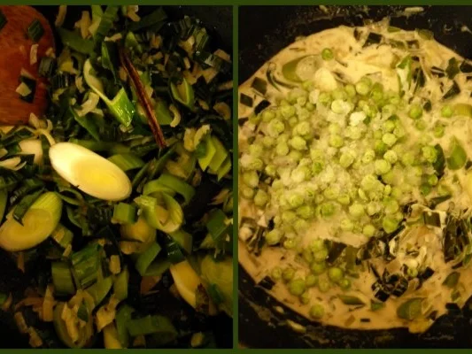 Lauch-Rahmsoße mit Erbsen und Vanille - Rezept - Bild Nr. 3