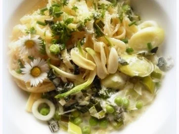 Lauch-Rahmsoße mit Erbsen und Vanille - Rezept - Bild Nr. 4