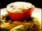 Gefüllte Paprika im Nudelnest - Rezept