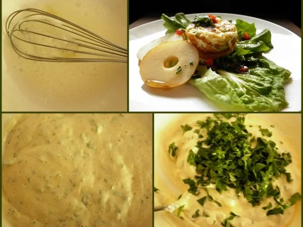 Ziegenkäse-Törtchen mit Birne und Kräuter-Vinaigrette - Rezept - Bild Nr. 3