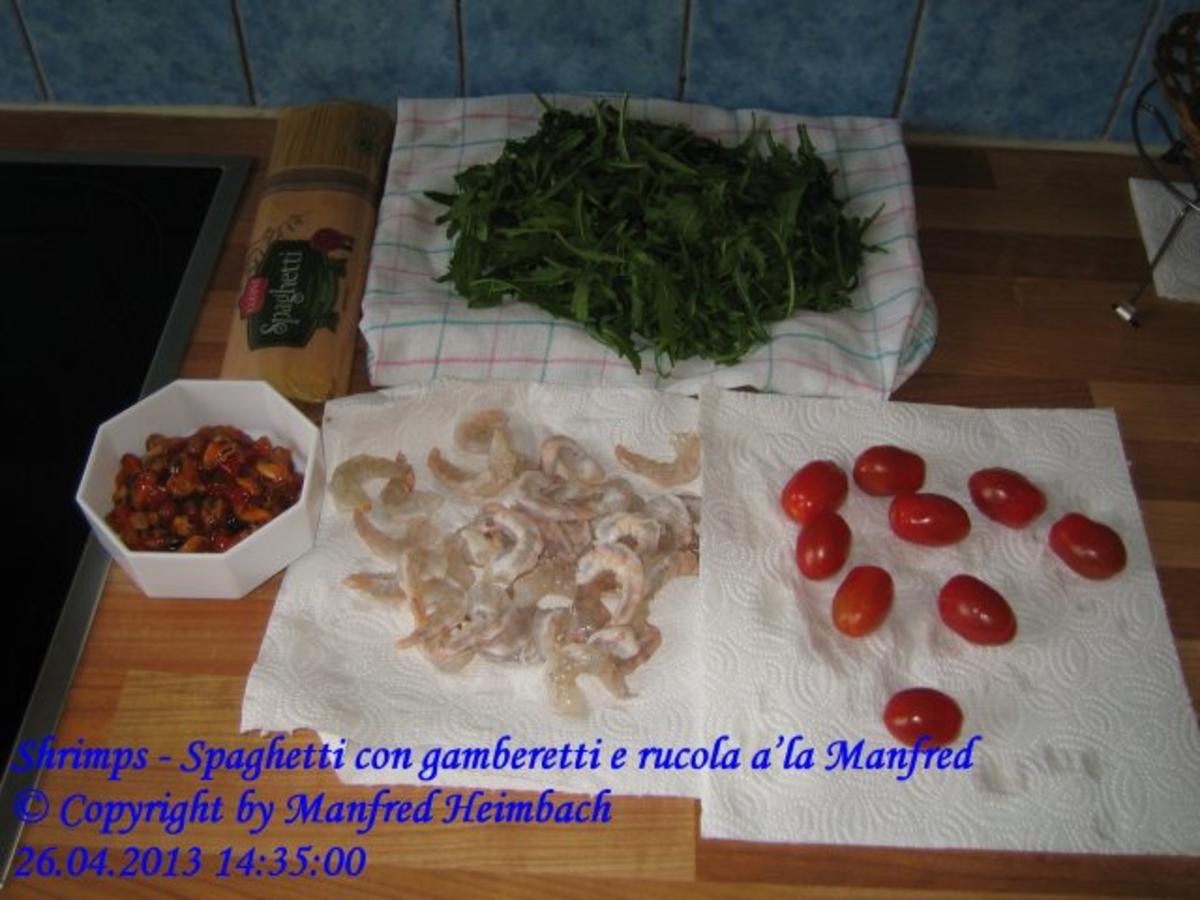 Shrimps - Spaghetti con gamberetti e rucola a’la Manfred - Rezept - Bild Nr. 4