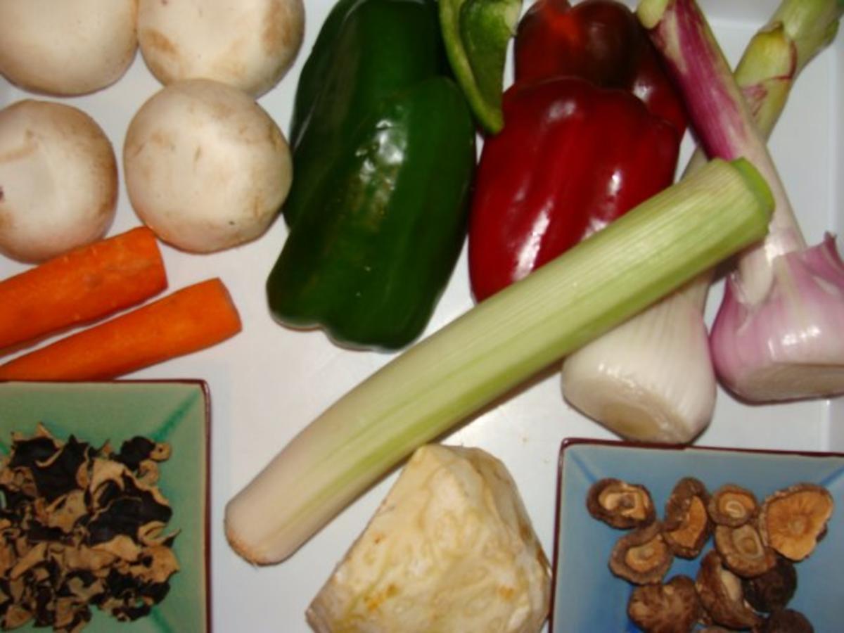 Geflügel : Chin. marin. Entenfleisch mit viel Gemüse und Süßsaurer scharfen Soße - Rezept - Bild Nr. 4