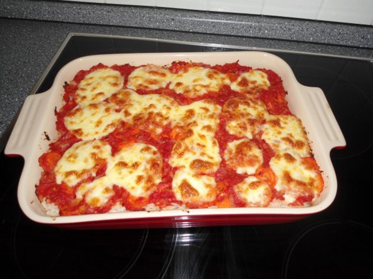Reisauflauf Tomate-Mozzarella - Rezept