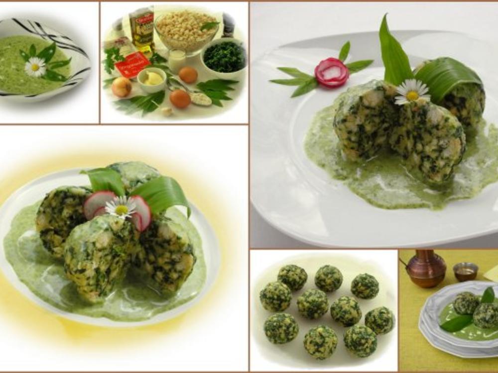 Spinatknödel mit Bärlauch Gorgonzolasauce - einfach - von Noriana Spinatknödel mit Bärlauch Gorgonzolasauce - einfach - von Noriana