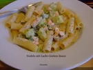 Nudeln mit Lachs-Gurken-Sauce - Rezept